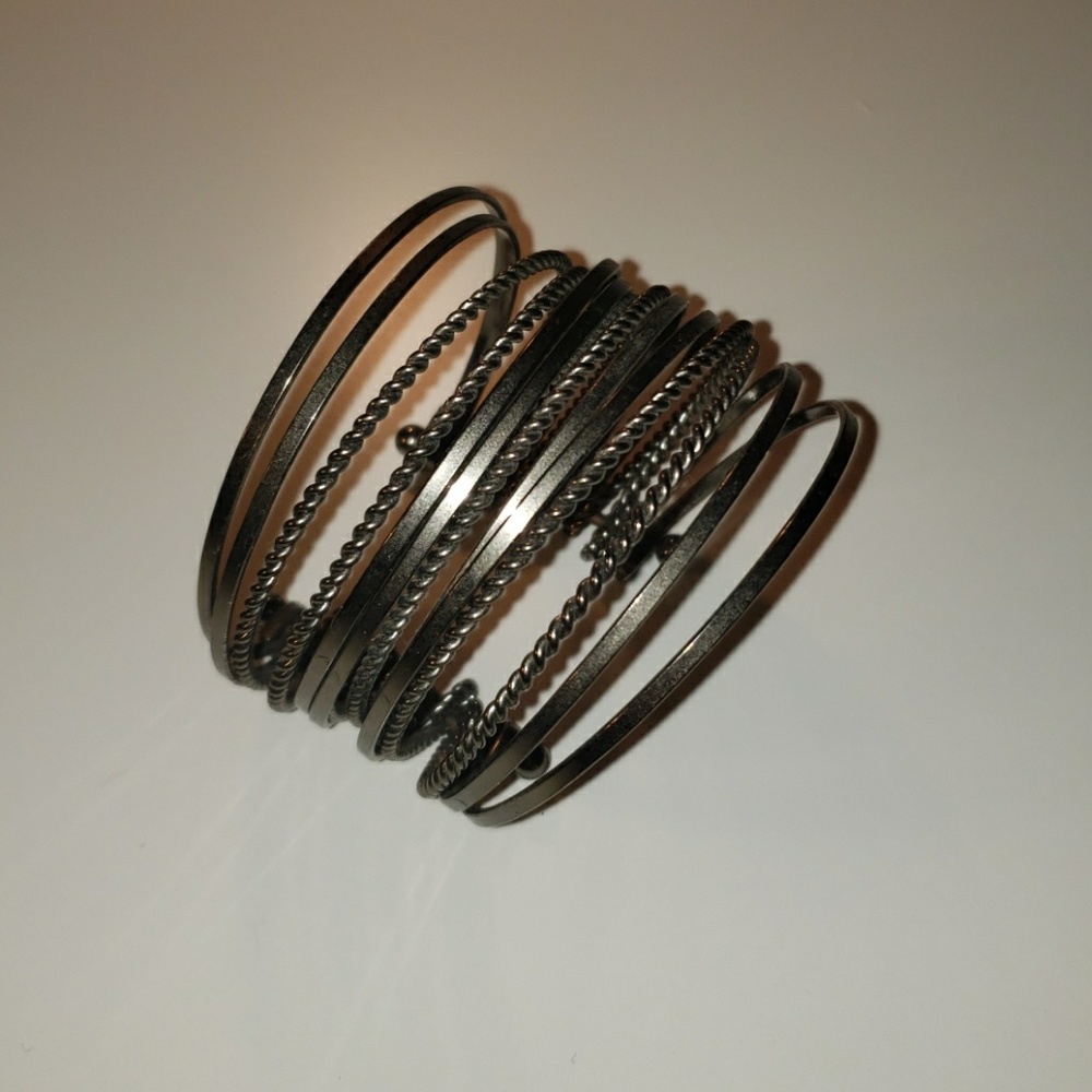 Dark silver bangle